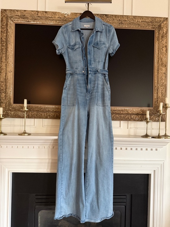 Good American Pants - Good American Light Blue Denim Wide-Leg Jumpsuit
